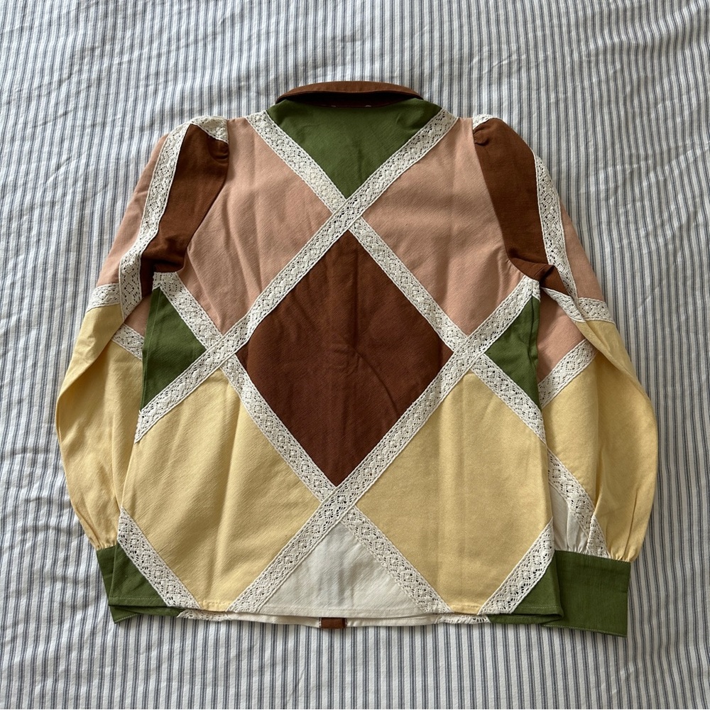 NWT Sezane Claudio multicolor pastel shirt 34 XS - Picture 4 of 8